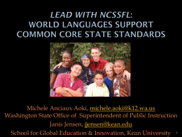 Lead with NCSSFL: World Languages Support Common …