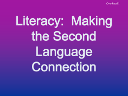 English As a Second Language and English Literacy …