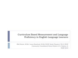 Curriculum Based Measurement and Language Proficiency …