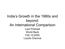 India’s Growth in the 1990s and beyond: An International