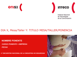 DIA X, Mesa/Taller Y: TITULO MESA/TALLER/PONENCIA