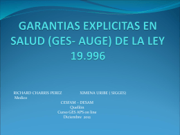 GARANTIAS EXPLICITAS EN SALUD (GES