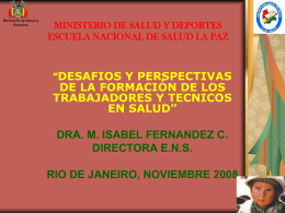 MINISTERIO DE SALUD Y DEPORTES ESCUELA NACIONAL …