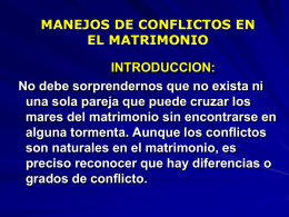 MANEJOS DE CONFLICTOS EN EL MATRIMONIO.