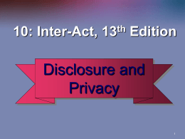 Self-Disclosure and Privacy