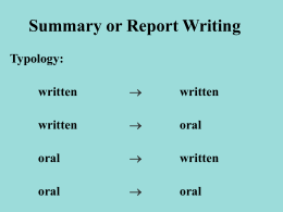 Summary or Report Writing