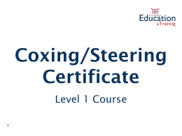 Draft Level 1 Coxing Certificate Course