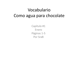 Vocabulario Como agua para chocolate