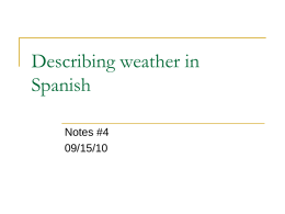 Describing weather in Spanish