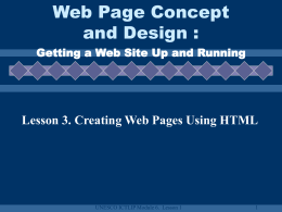 Web page creation and design