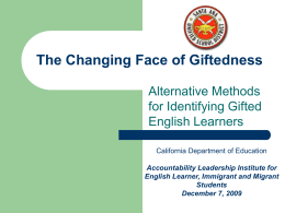 The Changing Face of Giftedness