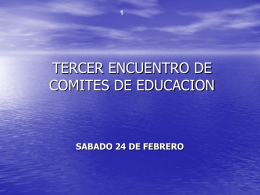 TERCER ENCUENTRO DE COMITES DE EDUCACION