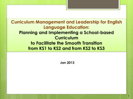 Curriculum Management and Leadership for English …
