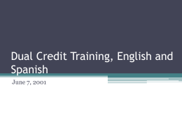 Dual Credit Training, English and Spanish