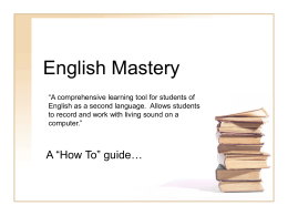 English Mastery - Fullerton College