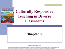 Culturally and Linguistically Diverse Learners