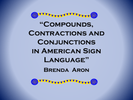 Compounds, Contractions and Conjunctions in American …