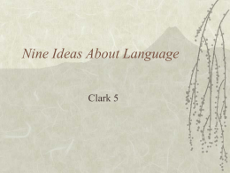 Nine Ideas About Language