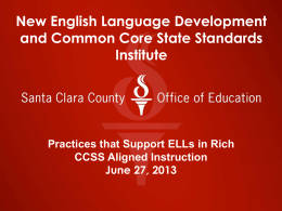 New English Language Development and Common Core …