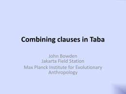 Combining clauses in Taba
