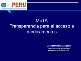 Transparencia para el acceso a medicamentos