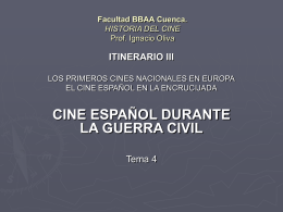Facultad BBAA Cuenca. HISTORIA DEL CINE Prof. Ignacio …