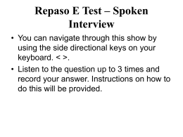 Repaso E Test – Spoken Interview
