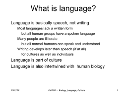 College 002 -- Biology, language and culture -