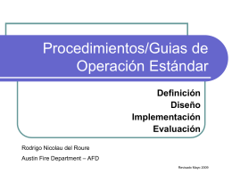 Procedimientos/Guias de Operacion Estandar
