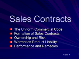 Sales and Lease Contracts - University of Washington
