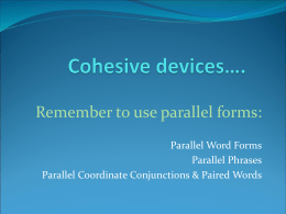 Cohesive devices…. - English 3 LIN-AZ