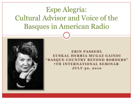 Espe Alegria: Cultural Advisor and Voice of the Basques …