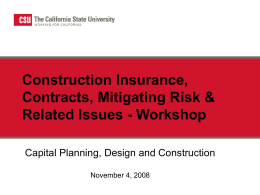 Construction Insurance, Contracts, Mitigating Risk