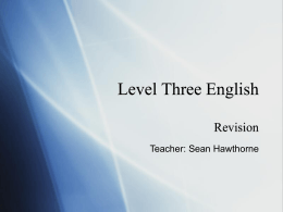 Level Three English - MyPortfolio Schools