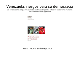 Venezuela: riesgos para su democracia