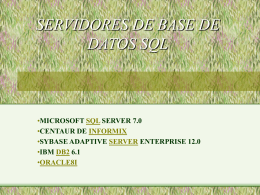 SERVIDORES DE BASE DE DATOS SQL