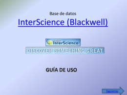 Base de datos InterScience (Blackwell)