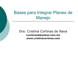 Bases para Integrar Planes de Manejo