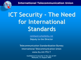 ITU-T: Strategies in Standardization
