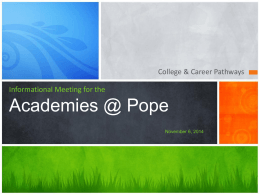 Informational Meeting for theAcademies @ …