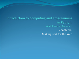 Introduction to Computing and Programming in Python: …
