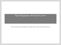 Quine. “Two Dogmas of Empiricism”