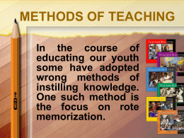 METHODS OF TEACHING - Caribbean Union Conference