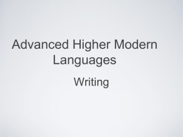 Advanced Higher Modern Languages