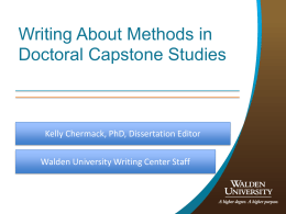 Writing about Methods in Dissertations and Doctoral