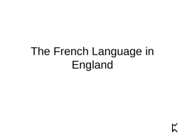 The French Language in England