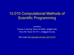 PowerPoint Presentation - 12.010 Computational Methods …