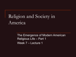 Religion and Society in America