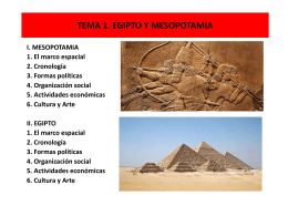 TEMA 1. EGIPTO Y MESOPOTAMIA