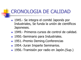 CRONOLOGIA DE CALIDAD